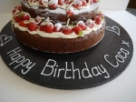 coco birthday cake close up